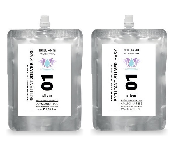 2x Brilliant Silver Maska pro barvené vlasy 200ml